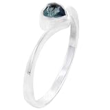 Sterling Silver Heart Cut Cz Aquamarine Promise Ring