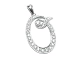 Diamond Script Initial Letter O Pendant, 18k Gold