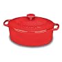 Cuisinart Chef's Classic Enameled Cast Iron 5-1/2-Quart Oval Covered Casserole, Red