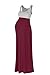Beachcoco Women's Maternity Long Dress – Sleeveless Empire Waist Pregnancy Contrast Tank One Piece Baby Shower Photography PMT-DR-801 HGR/BUR XL Burgundy