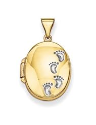 Genuine IceCarats Designer Jewelry Gift 14K Footprints Locket