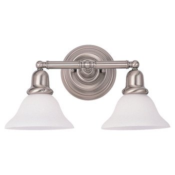 Best Price Sea Gull Lighting 44061-962 Sussex Collection Two-Light Wall Sconce, Brushed Nickel Finish with Satin White Glass