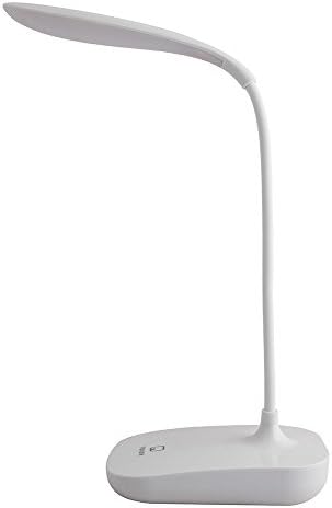 Firstinnovation Desk Lamps Stepless Touch Control Led Table Light Cordless with Built-in Lithium Battery Soft Gooseneck Micro USB Charging for Home Dorm USE PVC Finish White (1.5 Watts)