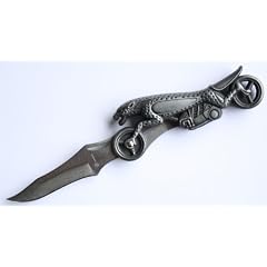 Albainox 17,5 cm vollplastisches Motorrad-Taschenmesser Messer in Katzenform Motorradform mus man gesehen ha