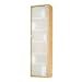 Contemporary Oak Wood & Glass Storage Cabinet Tower For Home