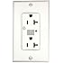 Leviton 7380-W 20 Amp, 125 Volt, Decora Plus Duplex Surge Suppressor Receptacle, Straight Blade, Industrial Grade, Self Grounding, Surge with Indicator Light, White