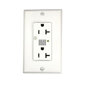 Leviton 7380-W Decora Plus Duplex Surge Supressor Receptacle Audible Alarm, 20 Amp, White