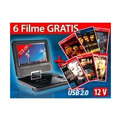 auvisio Portabler DVD-/Media-Player "DMP-700" mit 7"-TFT inkl. 6 Filme