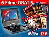 auvisio Portabler DVD-/Media-Player "DMP-700" mit 7"-TFT inkl. 6 Filme