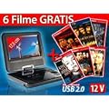 auvisio Portabler DVD-/Media-Player "DMP-700" mit 7"-TFT inkl. 6 Filme