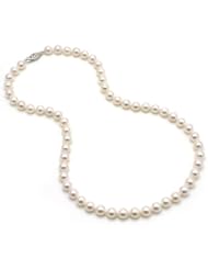 Holiday Special AAA Japanese Akoya Cultured Pearl 18" Necklace 7X7.5mm with 14KWG Clasp