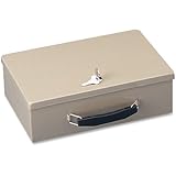 STEELMASTER Fire-Retardant Steel Security Box, Includes 2 Keys, Sand (221614003)