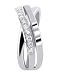 Sterling Silver Band Cz Overlapping Channel Ring Size 9