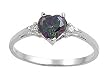 Sterling Silver Ring - Clear CZ - Rainbow Heart - Prong Set - 7 mm x 2 mm, Sizes 4-9 Sterling Silver Ring - Clear CZ - Rainbow Heart - Prong Set - 7 mm x 2 mm, Sizes 4-9