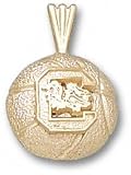 South Carolina Gamecocks Solid 10K Gold ''C'' Basketball Pendant