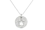 Sterling Silver Cubic Zirconia "Statements" Circle Star Pendant by Crislu, 16"-18"