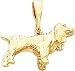 14K Yellow Gold 3D Brittany Spaniel Dog Charm