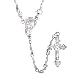 .925 Sterling Silver 3mm D/C Rosary Necklace