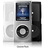 iSkin ISKN4GGRO 4G iPod Nano Silicon Skin Protector - Groove (White/Clear/Black)