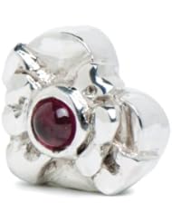 Novobeads January Birthstone Silver w/ Gemstones Charm Bead - Made in USA w imported materials - Fits all major bead bracelets