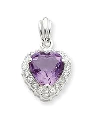 Sterling Silver Amethyst & CZ Pendant QC2178"