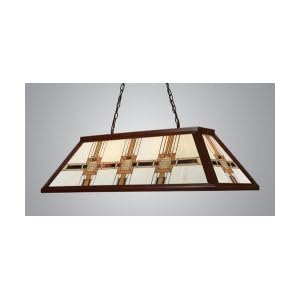 Tiffany Game Room Square Pattern Chandelier Finish: Dark Mahogany Wood