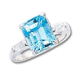 Sterling Silver Blue Topaz Ring by