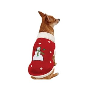 red snowman christmas dog sweater