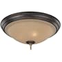 Thomas Lighting M2702-23 Three Light Flush Mount, Colonial Bronze with Artisan Bronze Finish with Chardonnay Seedy Glass