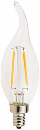 Ranpo E12 2W LED Flame Candle Light Bulb,Warm White 3000K,200 LM,E12 Candelabra Base Lamp,20W Incandescent Replacement,Non-dimmable,C35 Flame Shape