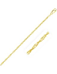2.1mm 14K Yellow Gold Singapore Anklet