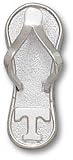 Tennessee Volunteers Solid Sterling Silver ''T'' Flip Flop 1'' Pendant
