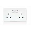 LightwaveRF Wireless Control Double Power Socket 2 Gang/ 13 Amp, White