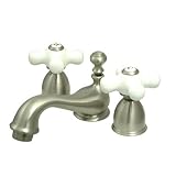 Elements of Design ES3958PL Mini Widespread Bathroom Faucet, 4 - 14 Adjustable Spread, Satin Nicke