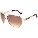 Jessica Simpson Womens J446 GLDBRN Aviator Sun