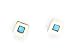 square Silver studs Set With square opal stone