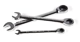 XLC Ratchet and Open End Wrench, 8mm, Chrome
