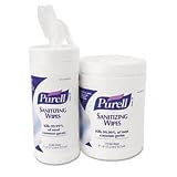 Purell Sanitizing Wipes, 6 x 8 in. Wipes, Canister/175