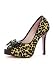 Leopard Peep Toe Shoes - Gold - Uk size 4