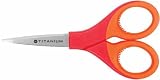 Westcott Titanium Blooms Detail Scissors with Lanyard and Cover, 5 Inches, Red/Orange (13529)