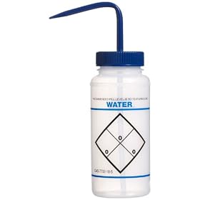 Bel-Art, Scienceware, 116460621, Bottle, Polyethylene, Wash, Wide Mouth, Safety Labeled, 500ml, "Water", 6/Package