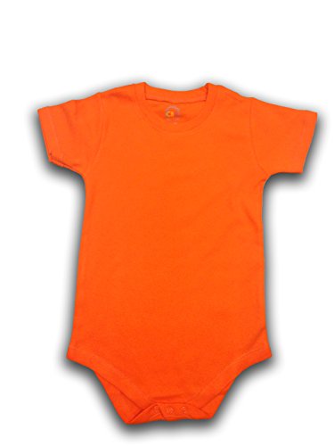 2T 3T 4T 5T 6T Bodysuit Short Sleeve Round Crew Neck - Orange