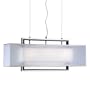 Nova Lighting 6348 Amarillo 2 Silver Large V2 Pendant, Brushed Nickel & Dark Brown Wood with Ghost White Shade
