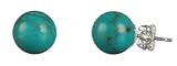 Sterling Silver Back Stabilized Turquoise 8mm Stud Earrings