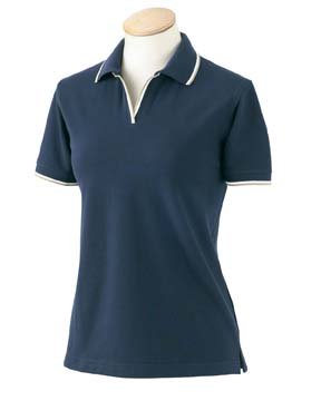 Click here to buy Izod Ladies 6.5 oz. Two-Color Tipped Pique Polo.
