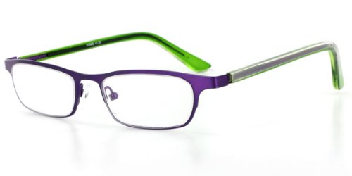 Uptown R399S Slim Two-Tone Fashion Reading Glasses for Youthful Men and Women Who Read in Style Purple/Green +2.75