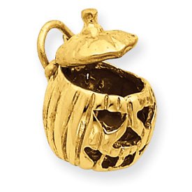 14k Moveable Jack-o-Lantern Charm - Measures 15x11mm - JewelryWeb