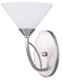 Canarm IVL293A01BPT Sawyer 1-Light Wall Mount with Vitre Opal Matte Glass Shades, Brushed Pewter