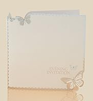 6 Aqua Butterfly Evening Invitations