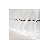 IMAGE OF Full Egyptian Cotton Sheet Set Linen Color: White, Satin Stitch: Grey-Blue